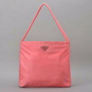 Prada bag tote CITY shoulder TESSUTO nylon triangular plate pink